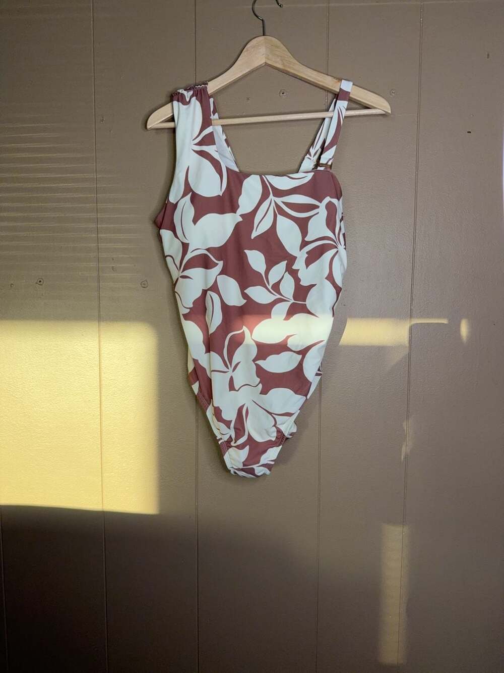 Raisins Curve Asha One Piece Swimsuit Brown Floral Size 14W